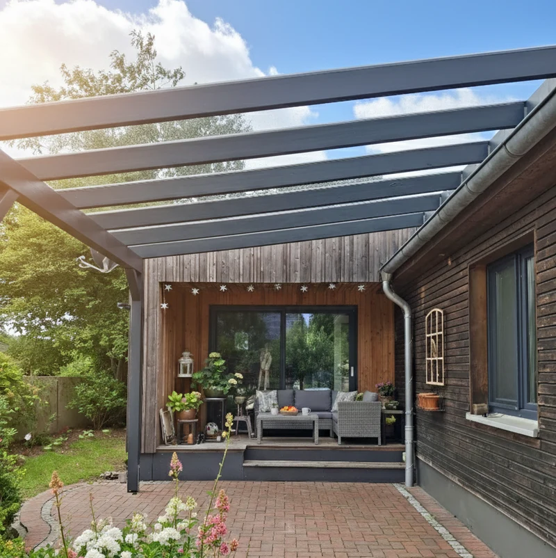 Terrassendach mit Wandanbau und Stegplatten – langlebig & maßgefertigt