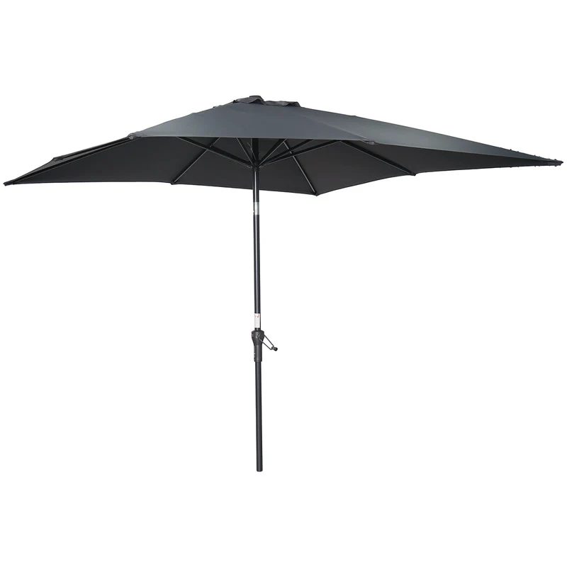 Garden Impressions Lotus parasolset 250x250 donkergrijs met voet en hoes