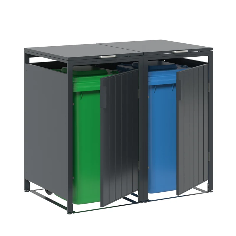 Garden Impressions containerbox BinPort dubbel - 136x80x118 cm - carbon black