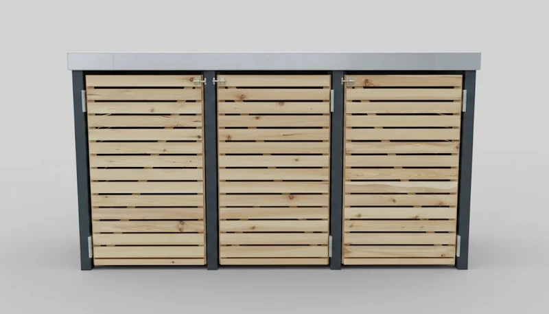 Mülltonnenbox KLARE LINIE mit Gründach