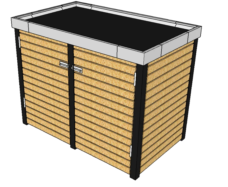 Mülltonnenbox KLARE LINIE mit Gründach