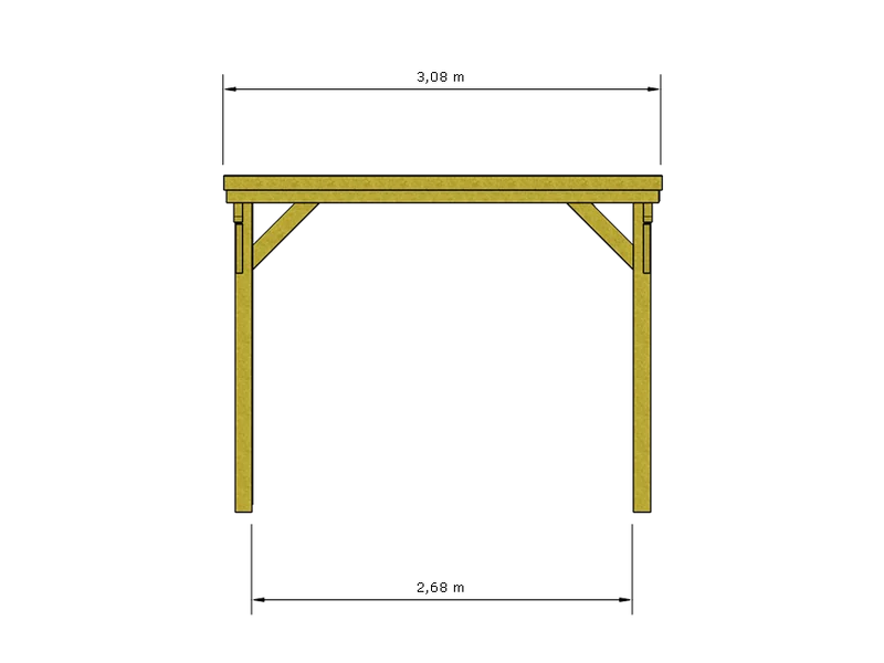 Gründach-Carport CLASSIC mit Holzblende