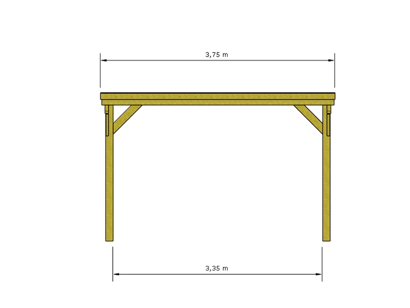 Gründach-Carport CLASSIC mit Holzblende