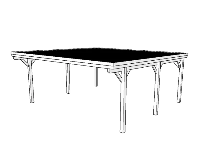 Gründach-Carport CLASSIC mit Holzblende