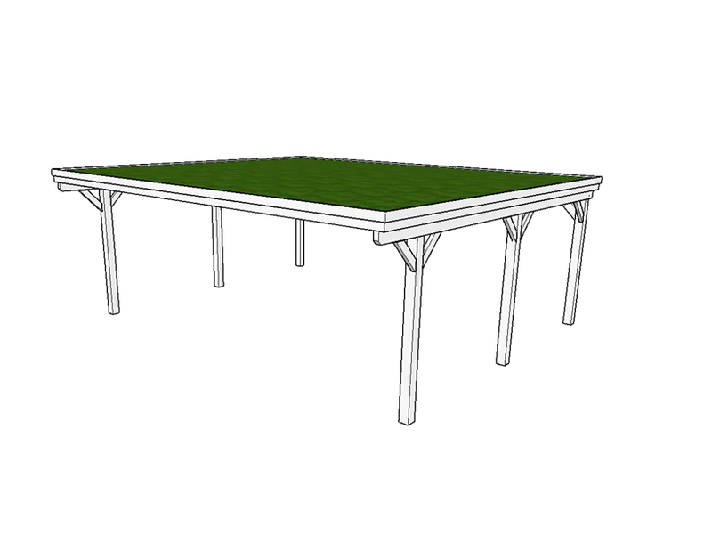 Gründach-Carport CLASSIC mit Holzblende