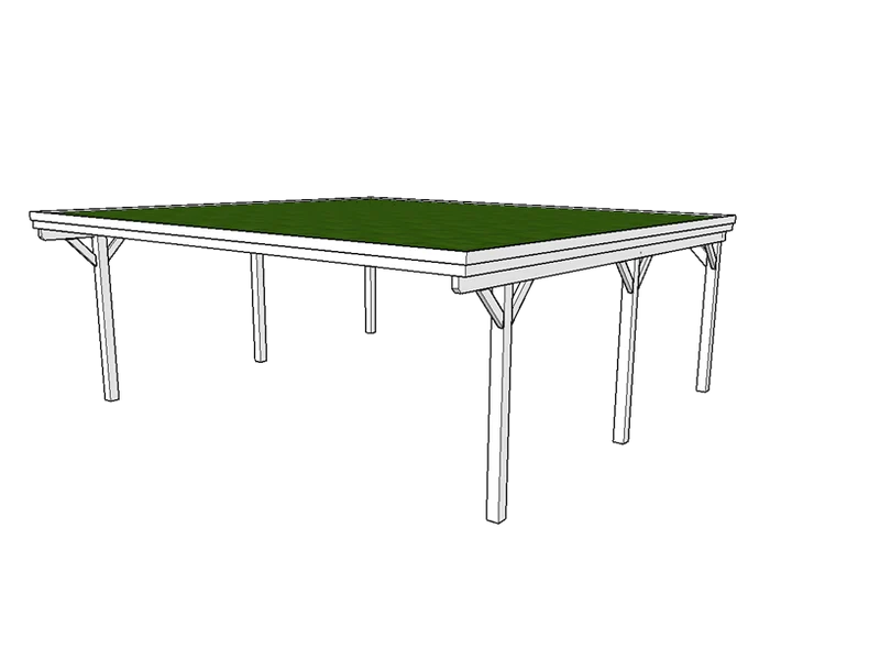 Gründach-Carport CLASSIC mit Holzblende