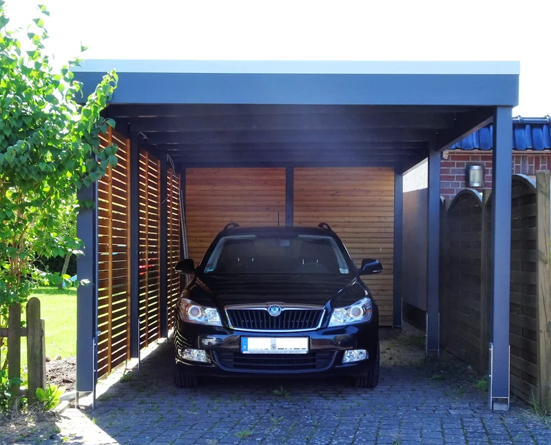 Modernes Gründach-Carport KLARE LINIE (Einzelcarport)