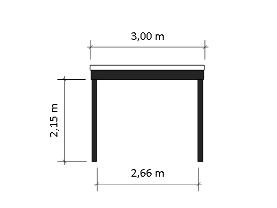 Modernes Gründach-Carport KLARE LINIE (Einzelcarport)