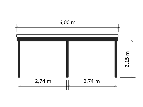 Modernes Gründach-Carport KLARE LINIE (Einzelcarport)