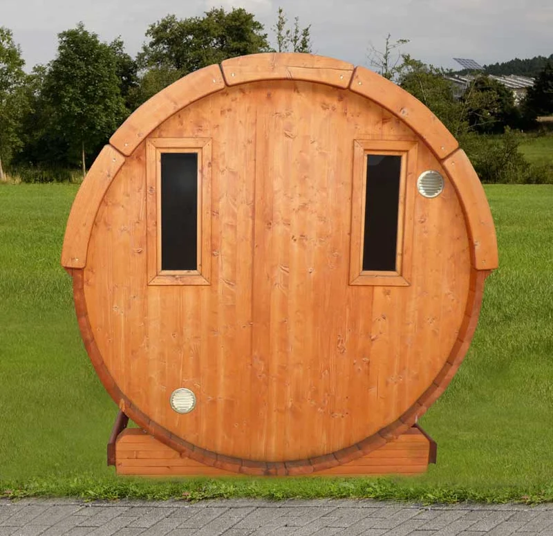 Gartensauna Sida 2140 Bausatz mit roten Dachschindeln