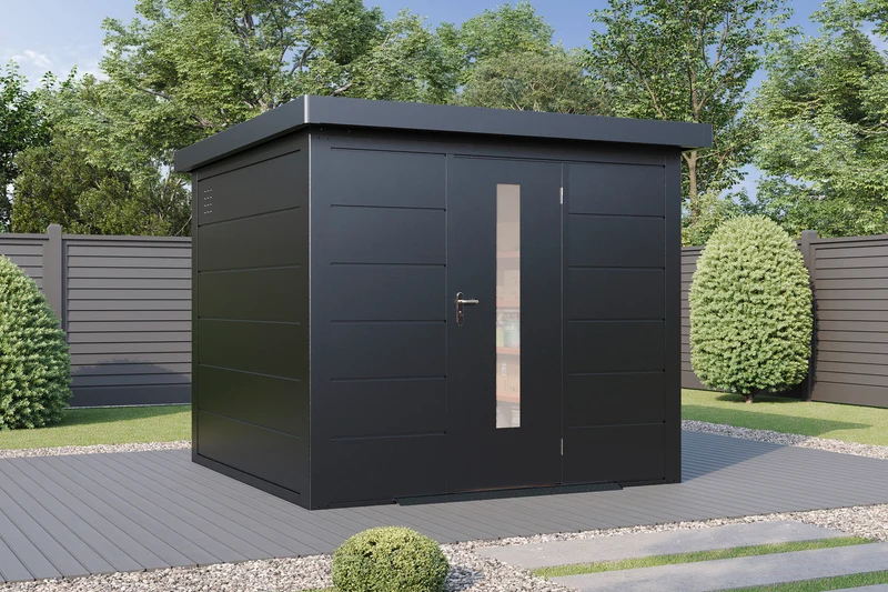 Metall-Gartenhaus / Gerätehaus Hakon 2424 Anthrazit