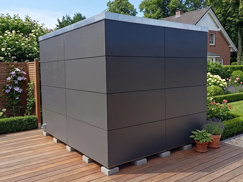 Gartenhaus KUBUS – modernes Gartenhaus mit HPL-Fassade