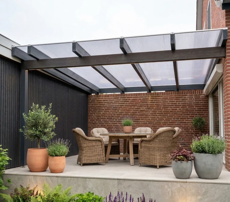 Terrassendach mit Wandanbau und Stegplatten – langlebig & maßgefertigt