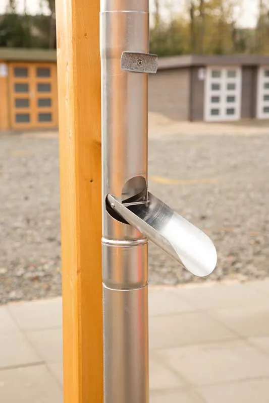 Dachrinne Alu rund Satteldach bis 800 cm mit 2 Fallrohren