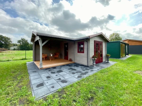 Holz-Gartenhaus H28-3046+300FS-DT-ET-EF