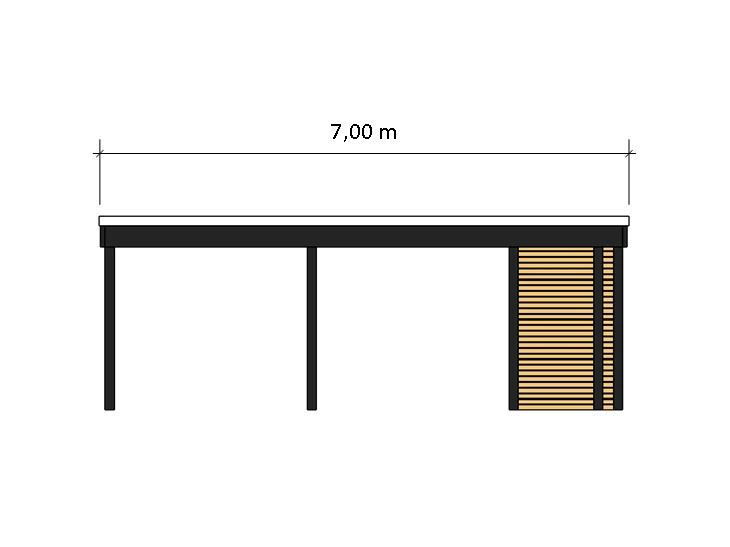 Modernes Gründach-Carport KLARE LINIE mit Abstellraum (Einzelcarport)