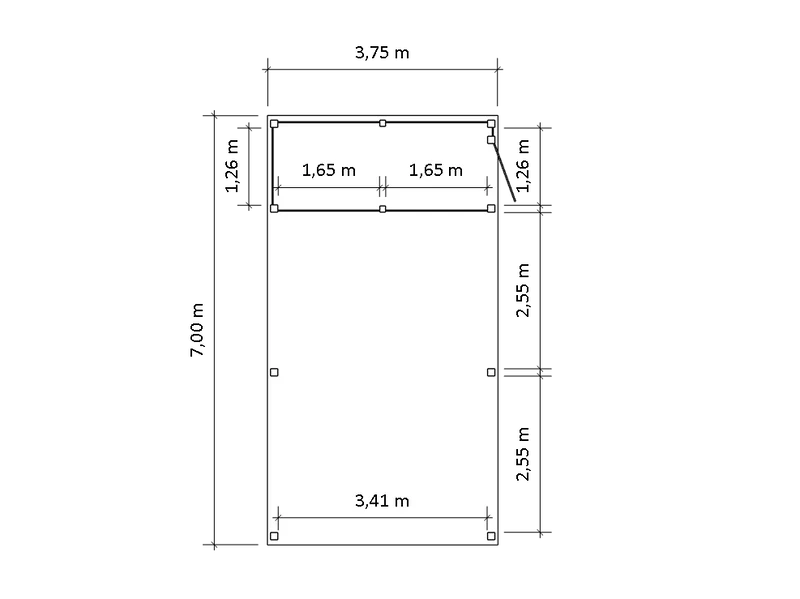 Modernes Gründach-Carport KLARE LINIE mit Abstellraum (Einzelcarport)