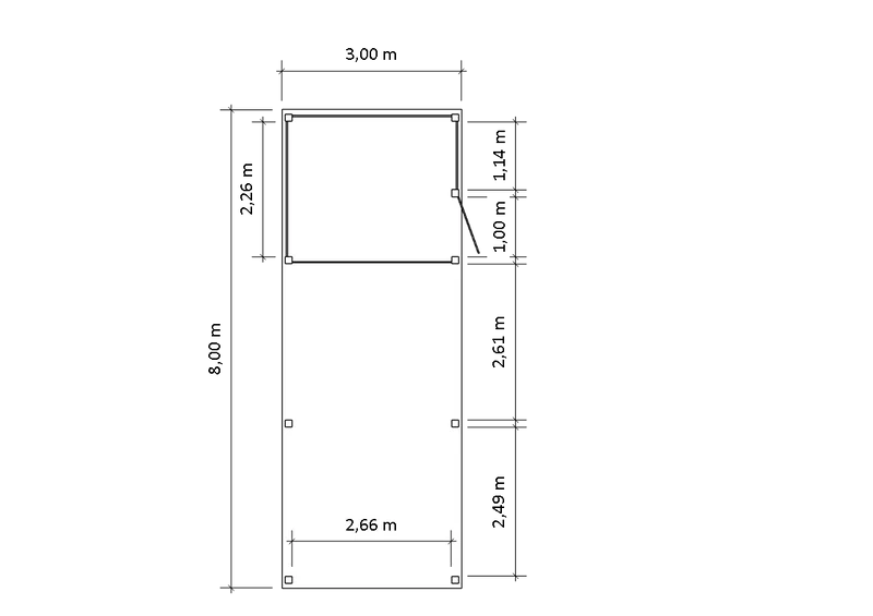 Modernes Gründach-Carport KLARE LINIE mit Abstellraum (Einzelcarport)