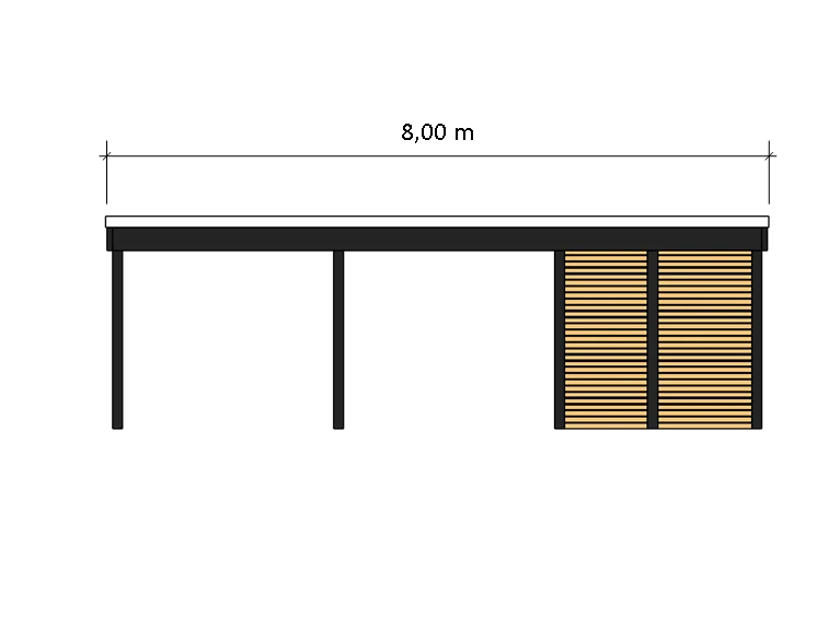 Modernes Gründach-Carport KLARE LINIE mit Abstellraum (Einzelcarport)