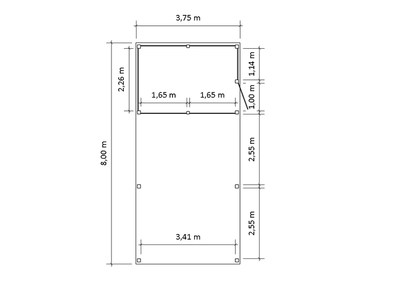 Modernes Gründach-Carport KLARE LINIE mit Abstellraum (Einzelcarport)
