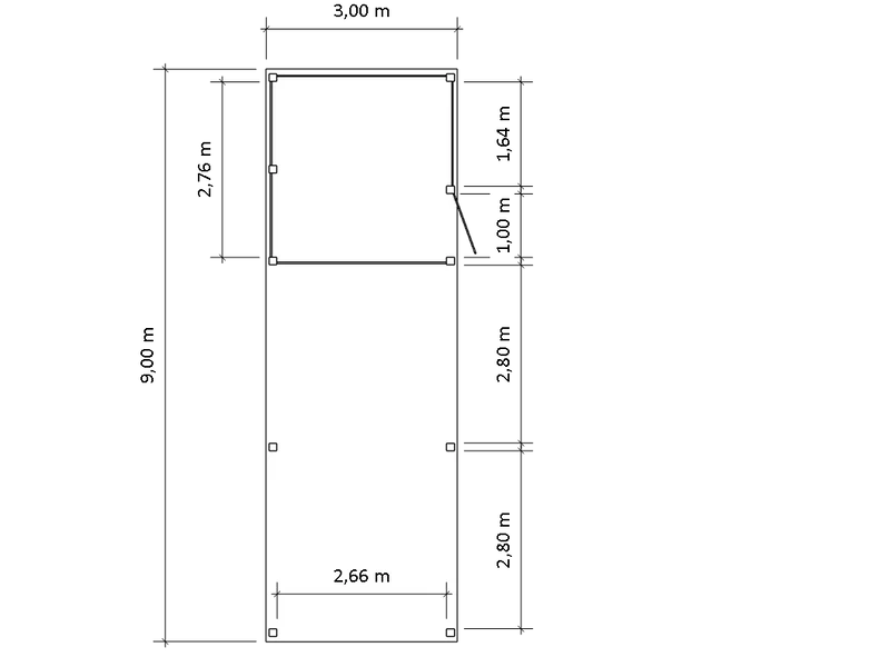 Modernes Gründach-Carport KLARE LINIE mit Abstellraum (Einzelcarport)