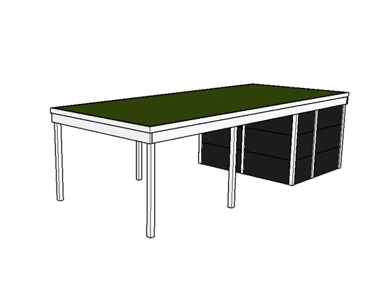 Modernes Gründach-Carport KLARE LINIE mit Abstellraum (Einzelcarport)
