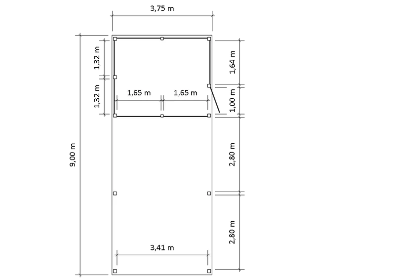 Modernes Gründach-Carport KLARE LINIE mit Abstellraum (Einzelcarport)