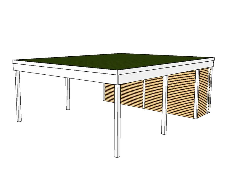 Modernes Gründach-Carport KLARE LINIE mit Abstellraum (Doppelcarport)
