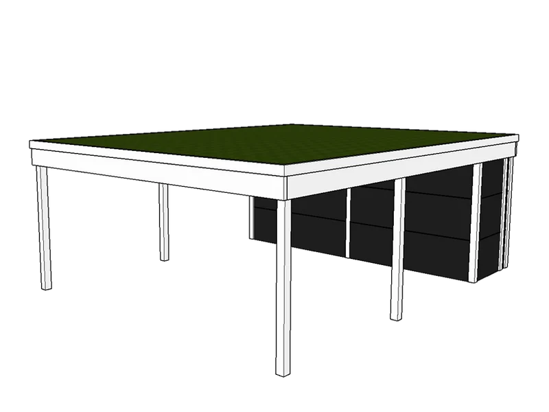 Modernes Gründach-Carport KLARE LINIE mit Abstellraum (Doppelcarport)
