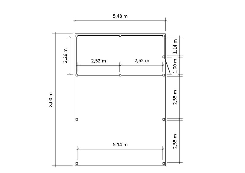 Modernes Gründach-Carport KLARE LINIE mit Abstellraum (Doppelcarport)