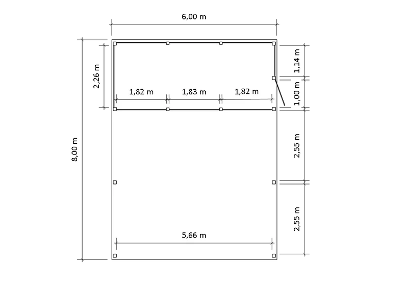 Modernes Gründach-Carport KLARE LINIE mit Abstellraum (Doppelcarport)