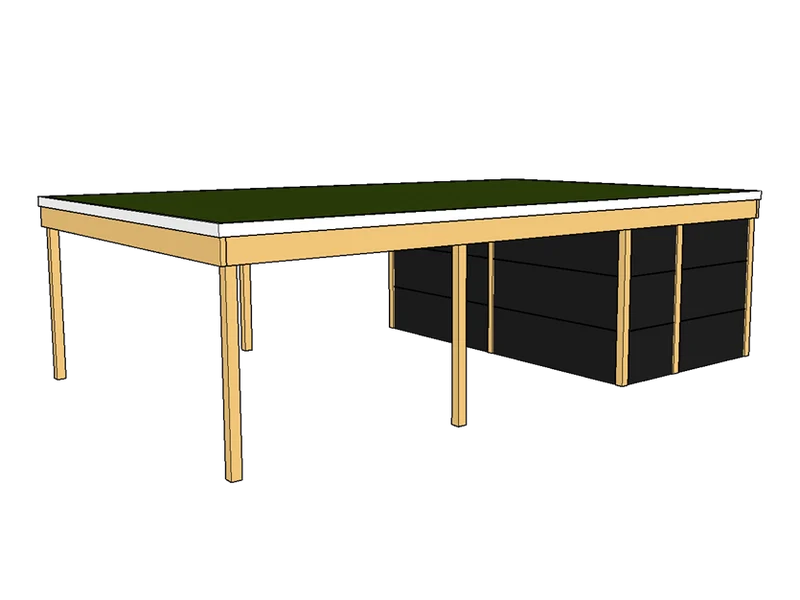 Modernes Gründach-Carport KLARE LINIE mit Abstellraum (Doppelcarport)