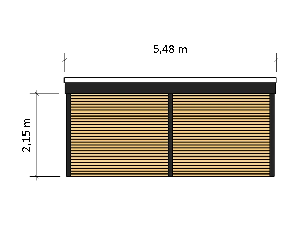 Modernes Gründach-Carport KLARE LINIE mit Abstellraum (Doppelcarport)