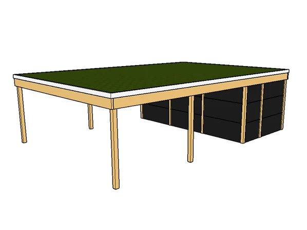 Modernes Gründach-Carport KLARE LINIE mit Abstellraum (Doppelcarport)