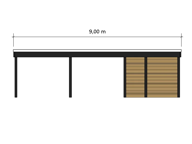 Modernes Gründach-Carport KLARE LINIE mit Abstellraum (Doppelcarport)