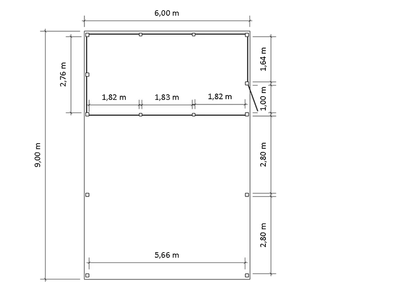 Modernes Gründach-Carport KLARE LINIE mit Abstellraum (Doppelcarport)