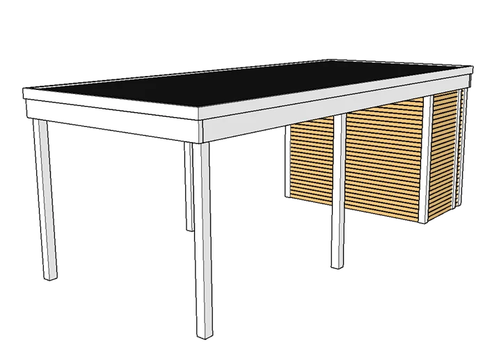 Modernes Einzelcarport KLARE LINIE mit Abstellraum