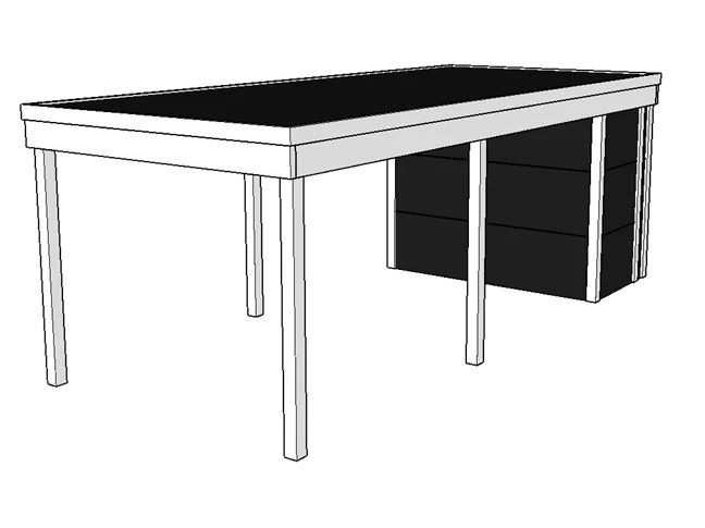 Modernes Einzelcarport KLARE LINIE mit Abstellraum