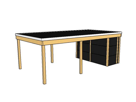Modernes Einzelcarport KLARE LINIE mit Abstellraum
