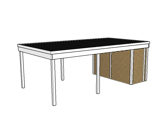 Modernes Einzelcarport KLARE LINIE mit Abstellraum
