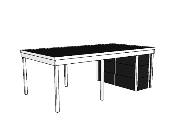Modernes Einzelcarport KLARE LINIE mit Abstellraum