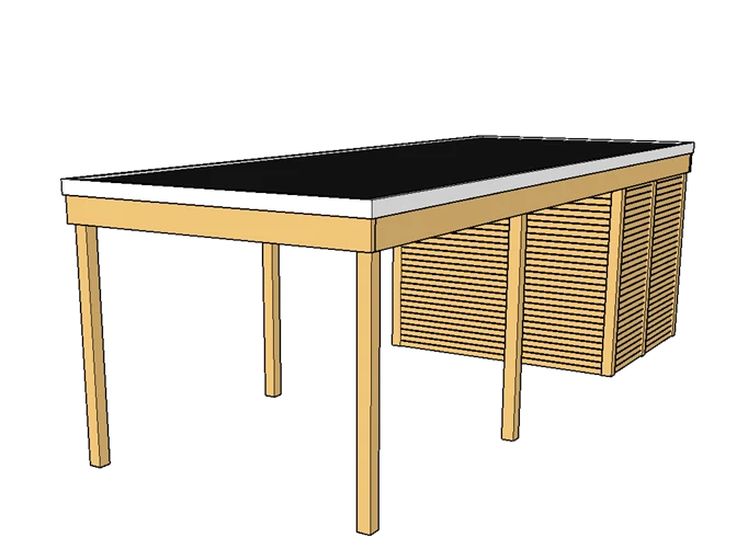 Modernes Einzelcarport KLARE LINIE mit Abstellraum