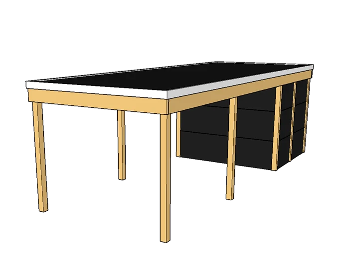 Modernes Einzelcarport KLARE LINIE mit Abstellraum