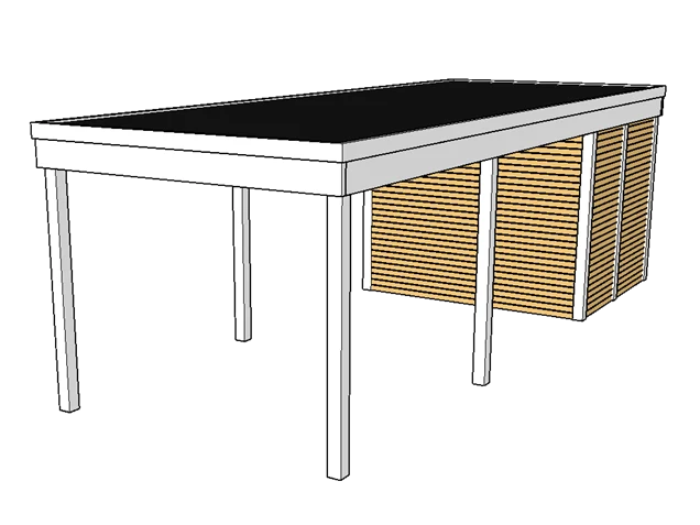 Modernes Einzelcarport KLARE LINIE mit Abstellraum