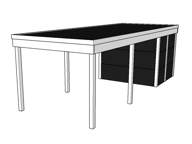 Modernes Einzelcarport KLARE LINIE mit Abstellraum