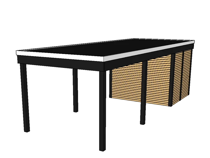 Modernes Einzelcarport KLARE LINIE mit Abstellraum