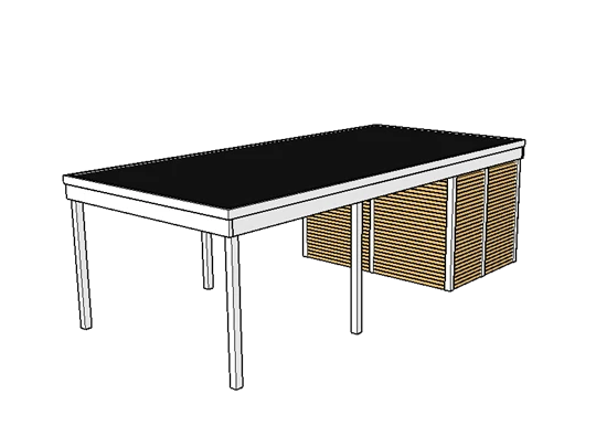 Modernes Einzelcarport KLARE LINIE mit Abstellraum