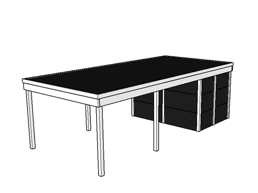 Modernes Einzelcarport KLARE LINIE mit Abstellraum