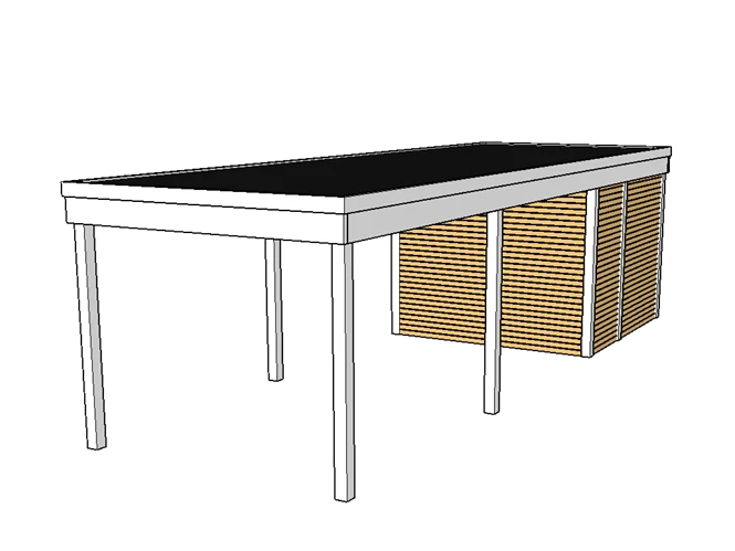 Modernes Einzelcarport KLARE LINIE mit Abstellraum