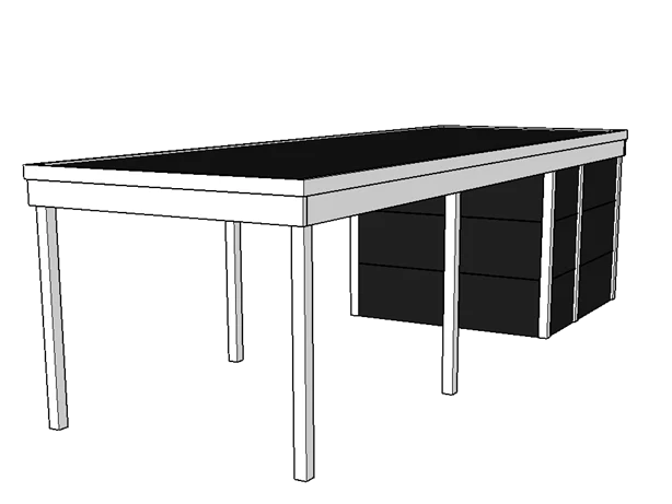 Modernes Einzelcarport KLARE LINIE mit Abstellraum